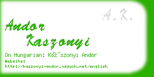 andor kaszonyi business card